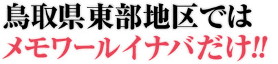 鳥取県東部地区ではメモワールイナバだけ！